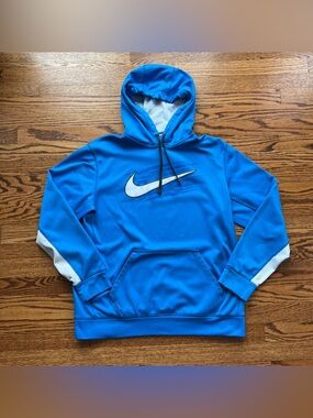 Nike Men’s Bright Blue Hoodie with White Swoosh